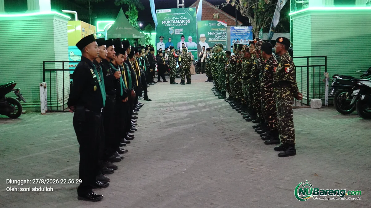 Ratusan Angota dari IPSNU Pagarnusa dan Banser Siapkan Pengamanan Diarea Sidang Pleno