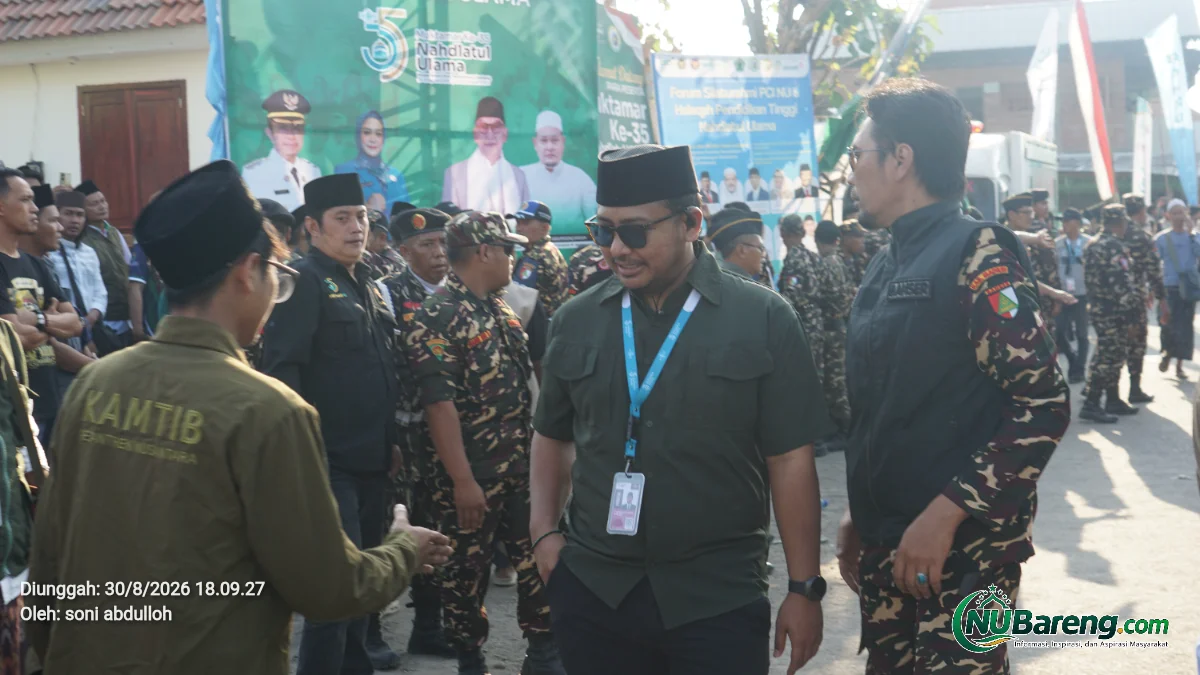 Kawal Kelancaran Muktamar NU ke-35, Ketua PC GP Ansor Jombang Gus Fiqi Turun Langsung Pantau Kondisi Lapangan